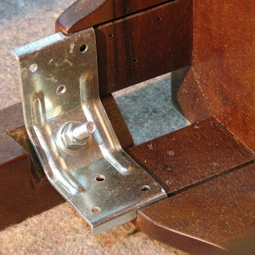 how to attach metal leg bracket for standing cabinet