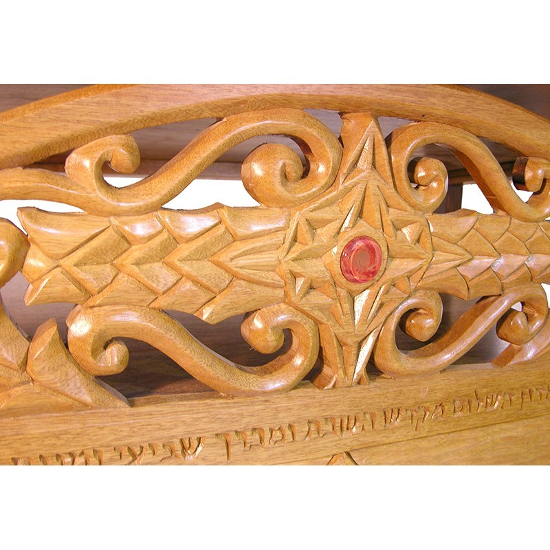 Days of Creation carved bimah lattice carving