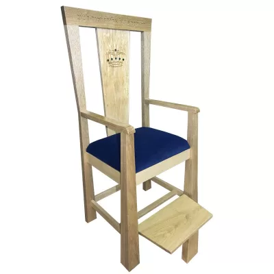 elijah's chair for brit milah in contemporary design with upholstery and carving golden oak solid wood