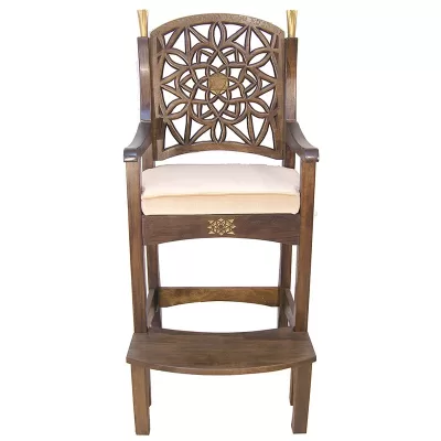 Hand Carved elijah's chair with gold details