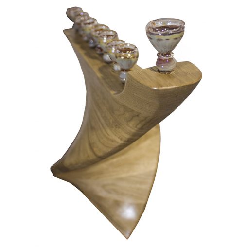 contemporary twisted carved menorah