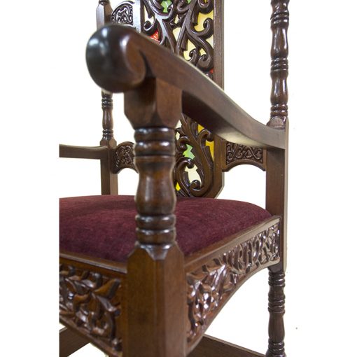 armrest detail of chair used for jewish circumcision ceremonial