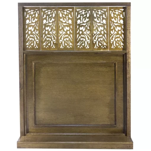 wood mechitza with laser cut lattice decorative elements