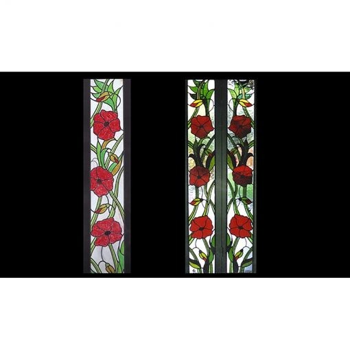 Stained glass doors roses