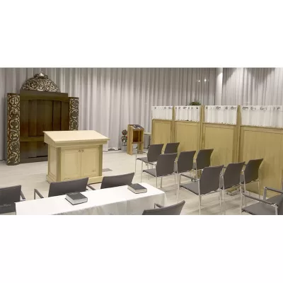 park plaza retirement center carved aron kodesh mechitzas, and bimah
