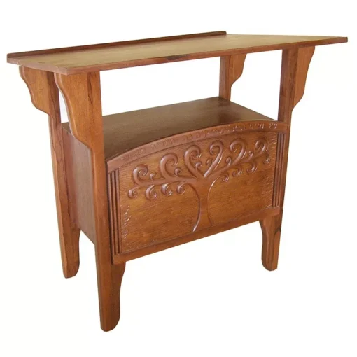 Tree of Life carved wood torah table