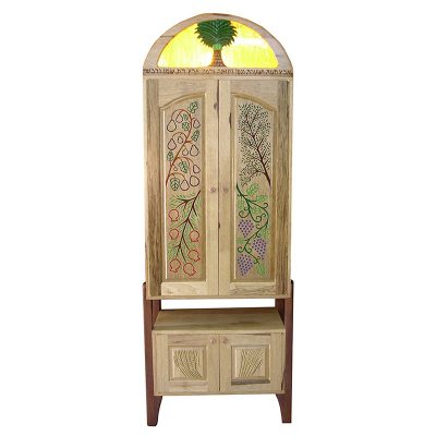 Seven Species Torah Ark from solid wood and carving