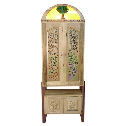 Seven Species Torah Ark from solid wood and carving