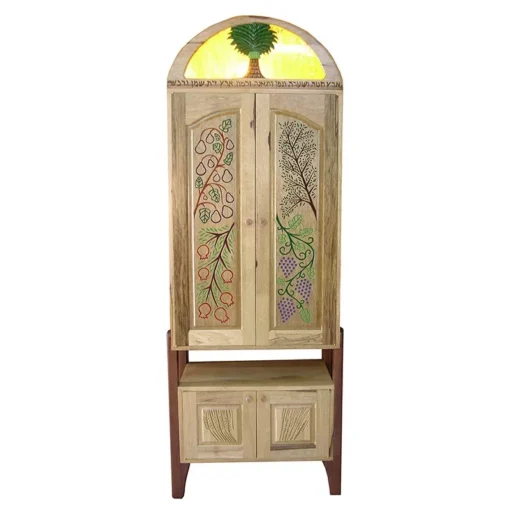 Seven Species Torah Ark from solid wood and carving