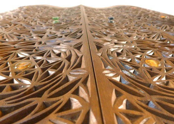 Curved Torah Ark Doors with Pattern Carving