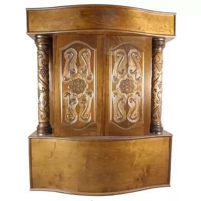 carved columns aron kodesh with curved base