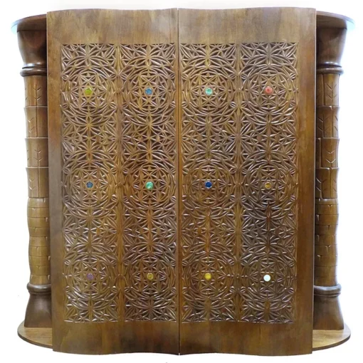 curved solid wood door aron kodesh