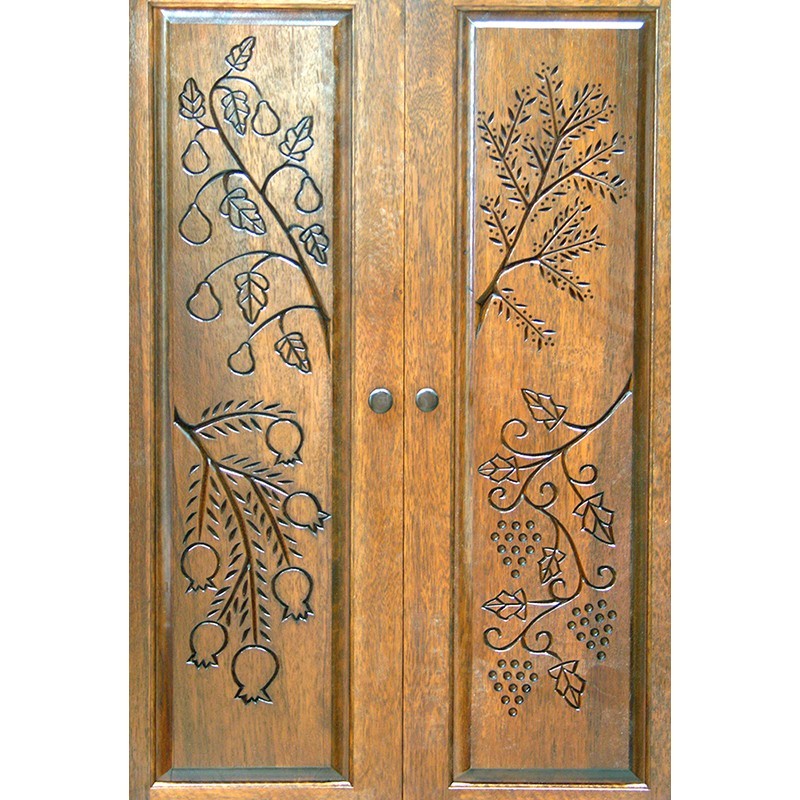 Or Zaruah Torah Ark with seven species wood carved doors