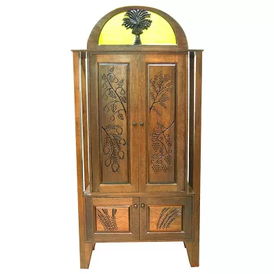 Or Zaruah Torah Ark with seven species wood carving