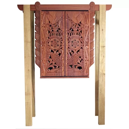 Mishkan Inspired torah ark with wood carving