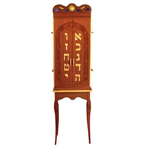 ten commandments elegant aron kodesh with chippendale legs