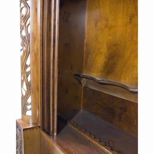 handcarved aron kodesh with stained glass inside