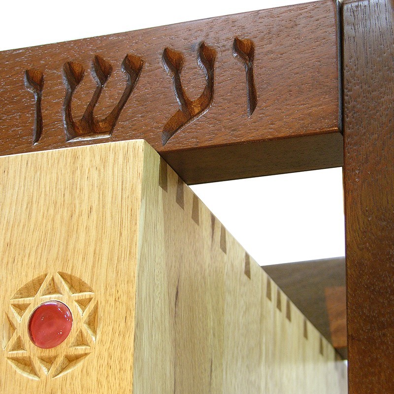 dovetail and mortise joinery on torah ark