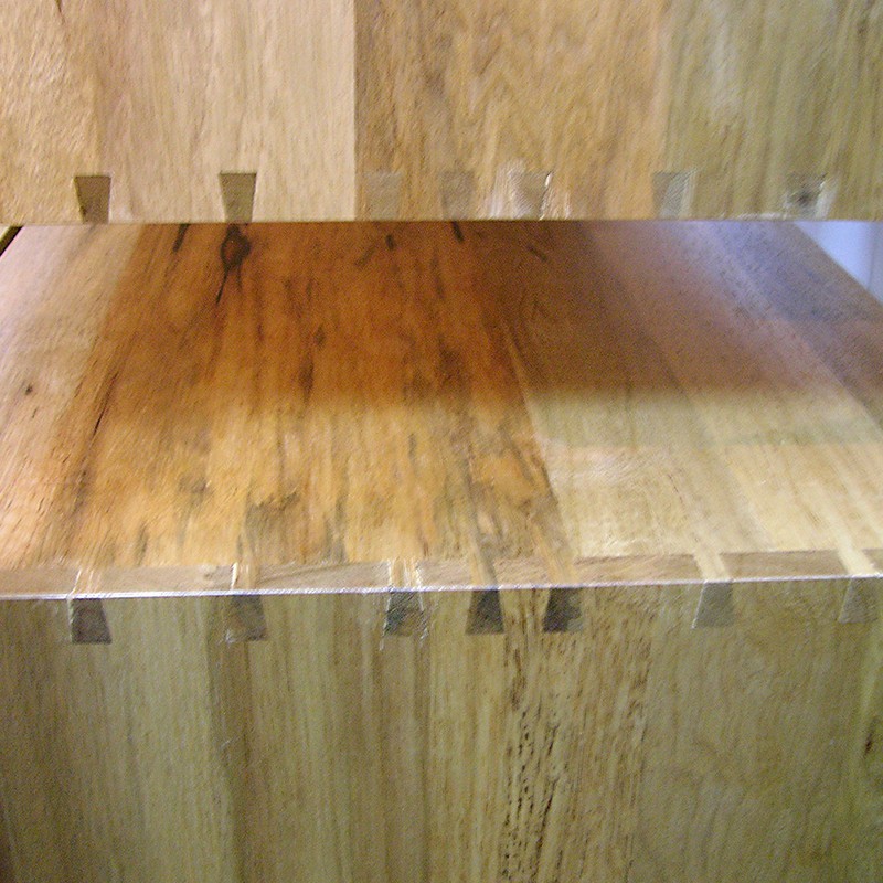 solid wood dovetail joinery on boxes