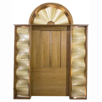 torah ark with hand carved waves