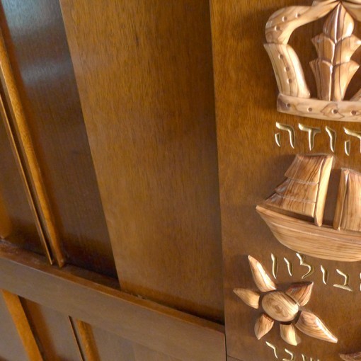 westchester torah ark with details of carving