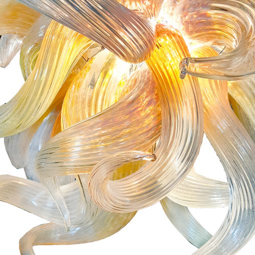 blown glass into optical mold
