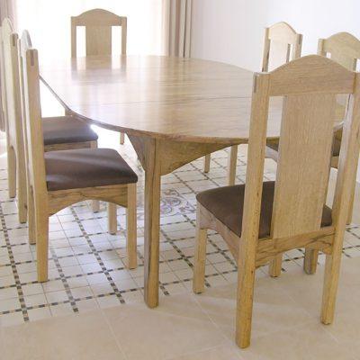 Home in jerusalem, israel with solid wood dining table and chairs