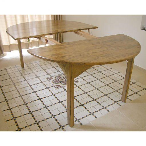 Extending dining room table built from solid wood for home in jerusalem