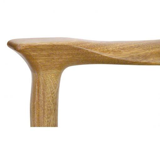 solid wood kise shel eliyahu with carving and contemporary design arm detail of joinery