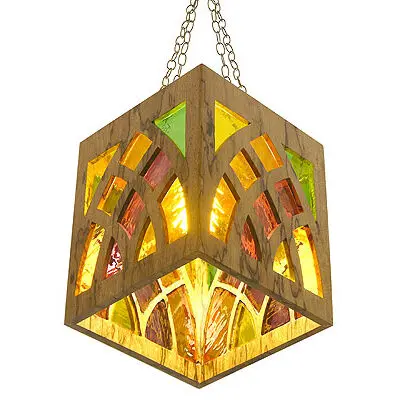 Ottoman Wood and Glass Light