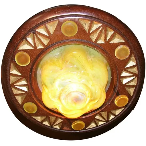 blown gold glass eternal light with magen david