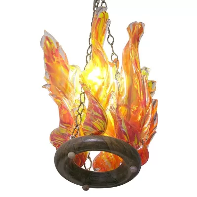 Hollow flame glass blown ner tamid