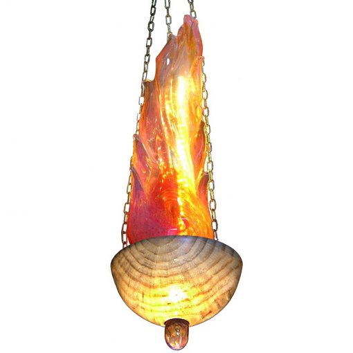 blown glass single flame ner tamid