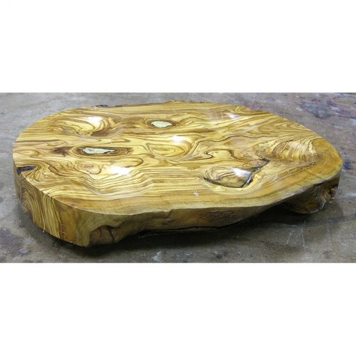 hand carved olive wood with light grain seder plate