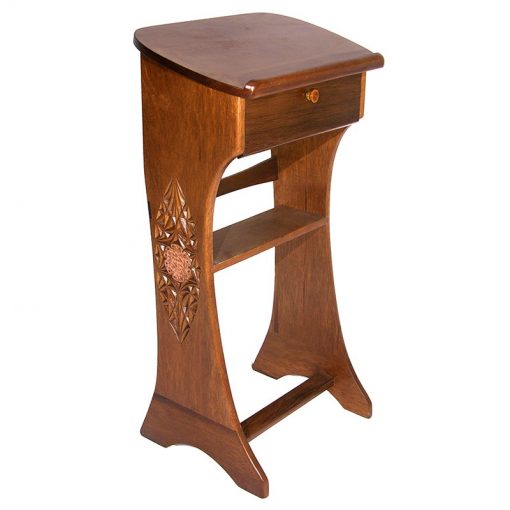 copper and carved shtender lecturn podium