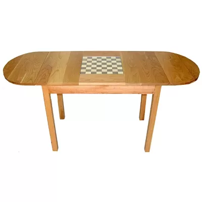 cherry wood chess table with extending wings