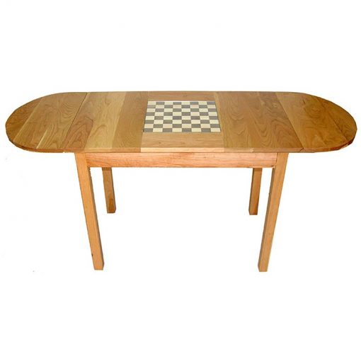 cherry wood chess table with extending wings