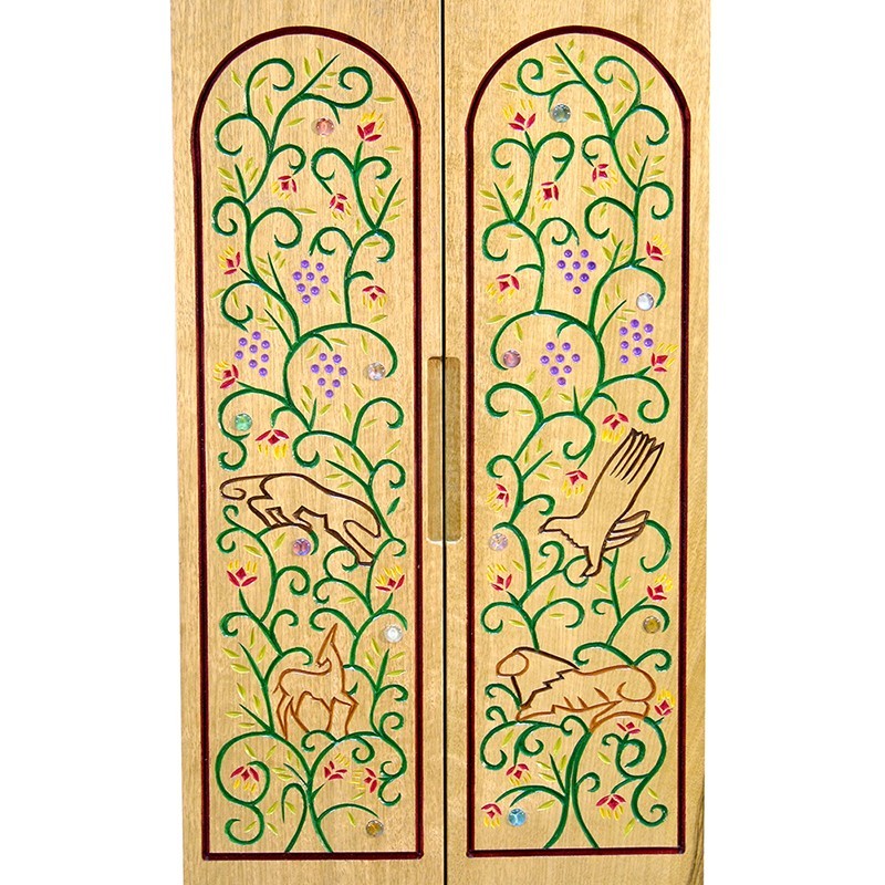 Pirke Avot portable torah ark carved doors