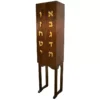 portable ten commandments wood torah ark with gold aleph bet