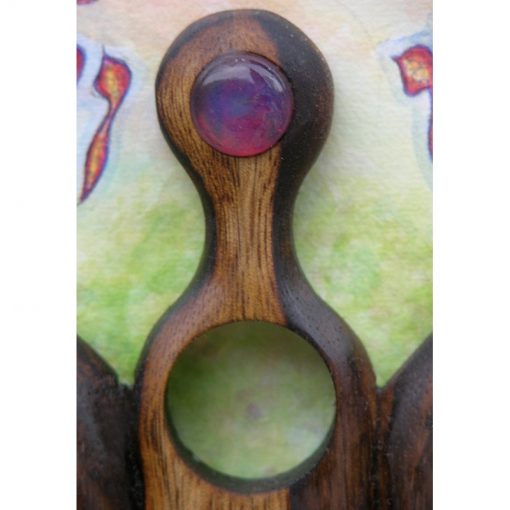 Wood carving and glass inlayw in wood and painted frame
